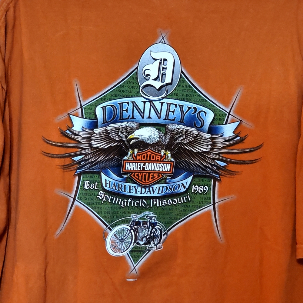 Harley Davidson Men's T-shirt Orange XXL Springfield